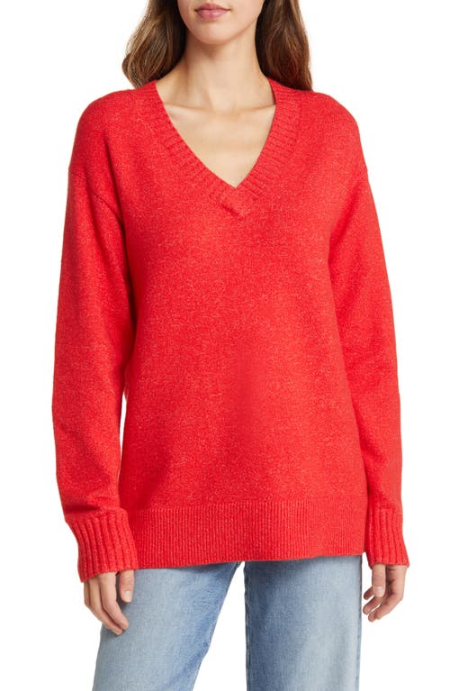 caslon(r) Relaxed Tunic Sweater in Red Chinoise