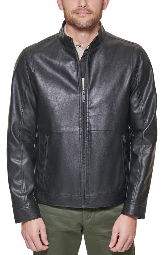 Shop Dockers ® Racer Faux Leather Jacket In Black