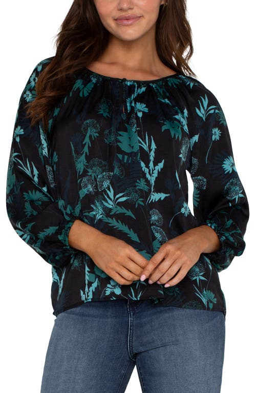 Shop Liverpool Floral Top In Malachite Floral