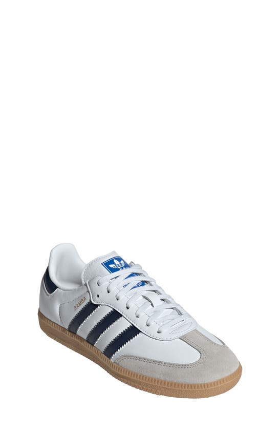 Adidas Originals Kids' Samba Sneaker In White/ Indigo/ Gum