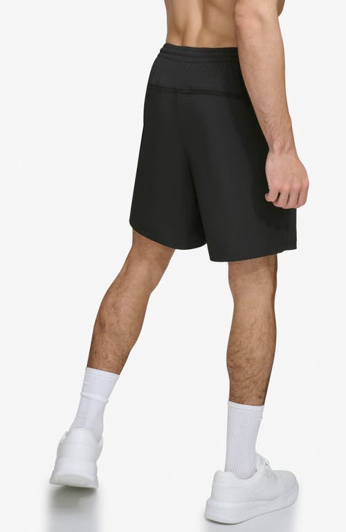 Dkny Core Volley Shorts Lined Swim Trunks In Black
