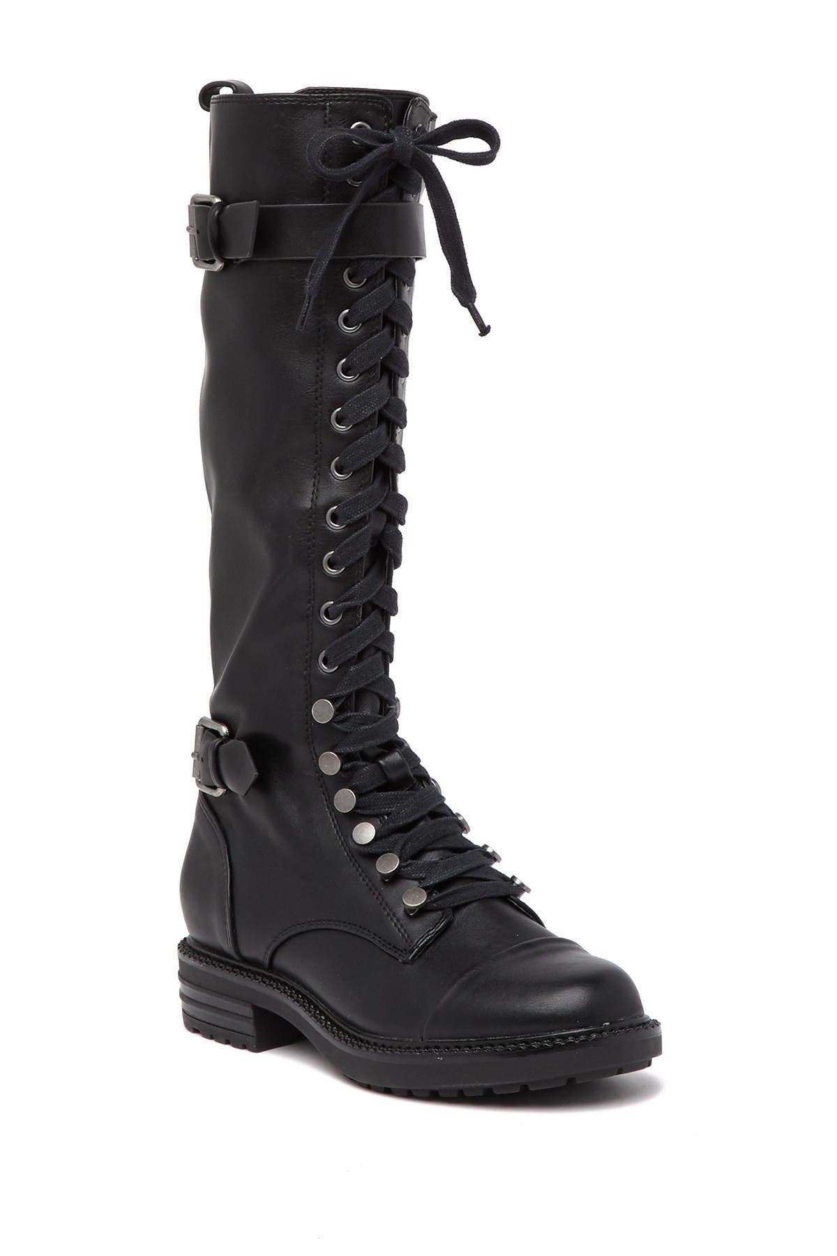 over the knee lace up combat boots