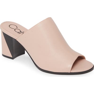 Calvin Klein Coral Colorblock Slide Sandal- Beige