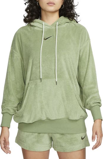 Nike Sportswear MOCK NECK - Sweatshirt - oil green/white/olive