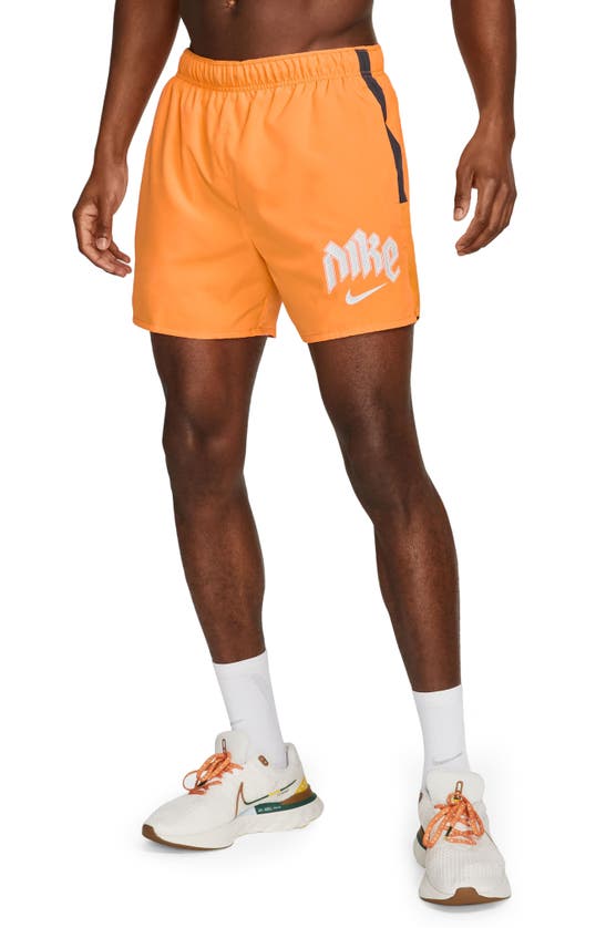 Nike Men's Drifit Run Division Challenger 5" Brieflined Running Shorts In Orange ModeSens
