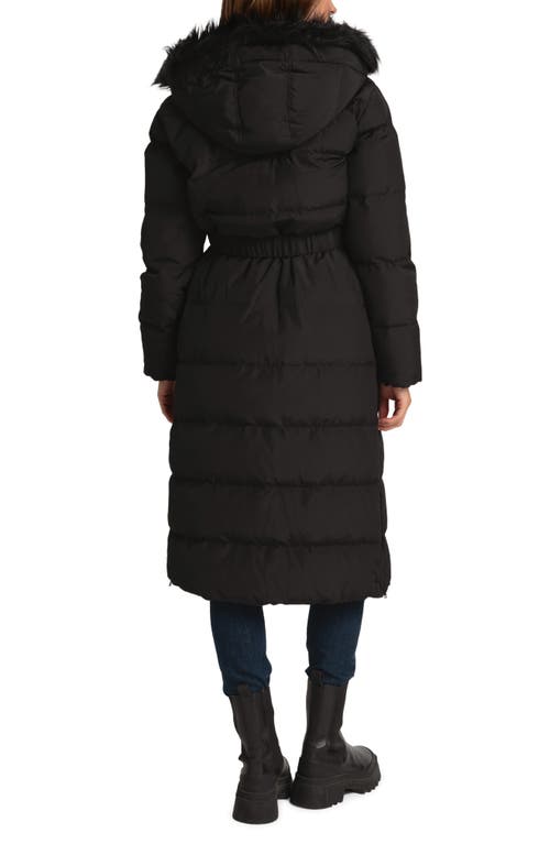 SERAPHINE SERAPHINE BELTED MATERNITY PUFFER JACKET WITH REMOVABLE FAUX FUR TRIM HOOD