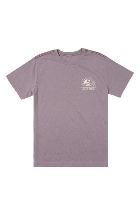 Shop Rvca Balance Rise Cotton Blend Graphic T-shirt In Gray Ridge