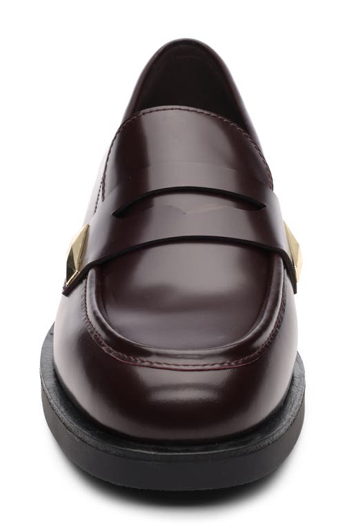 Shop Ash Whisper Stud Penny Loafer In Bordeaux