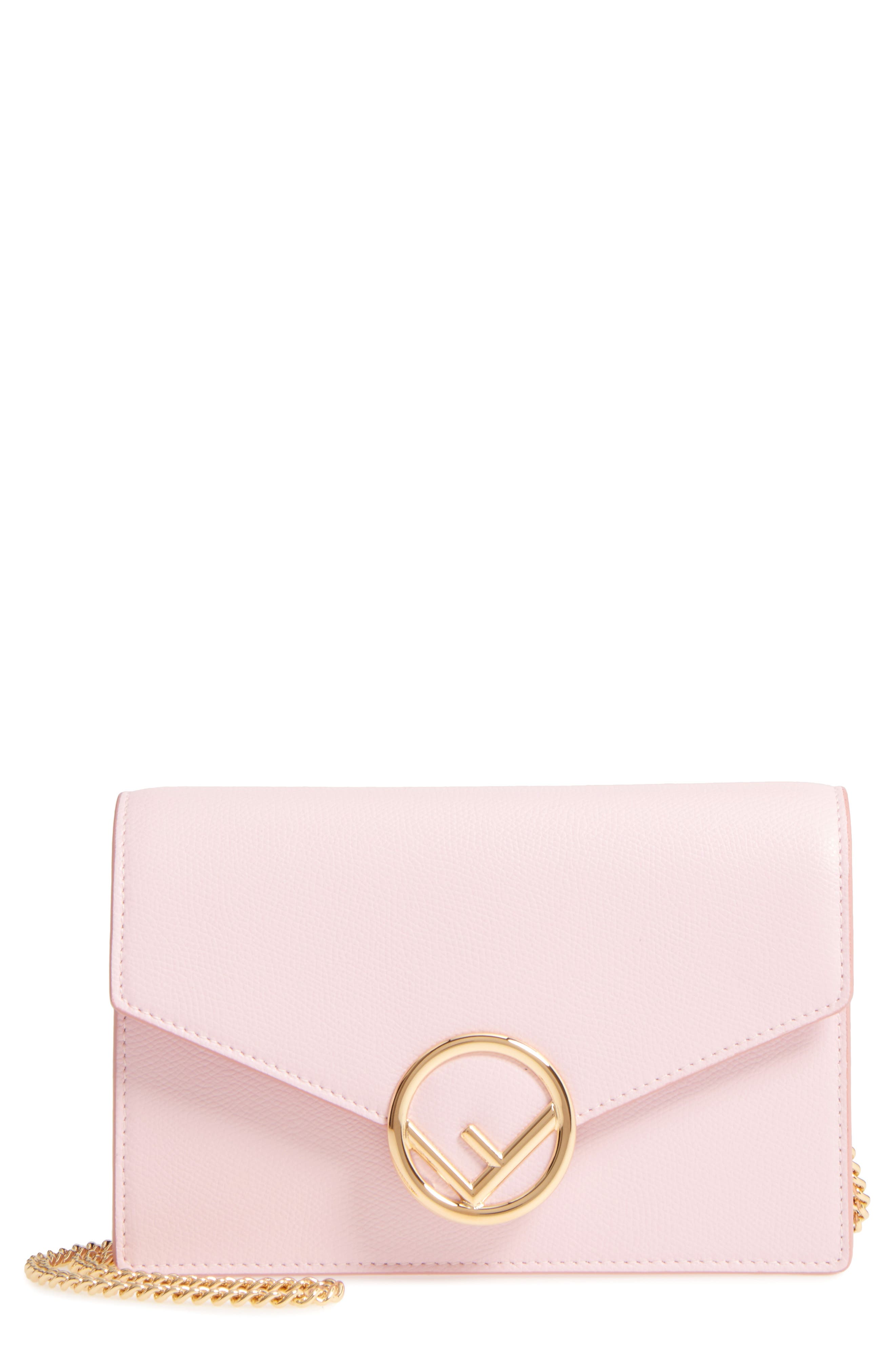 fendi pink wallet on chain