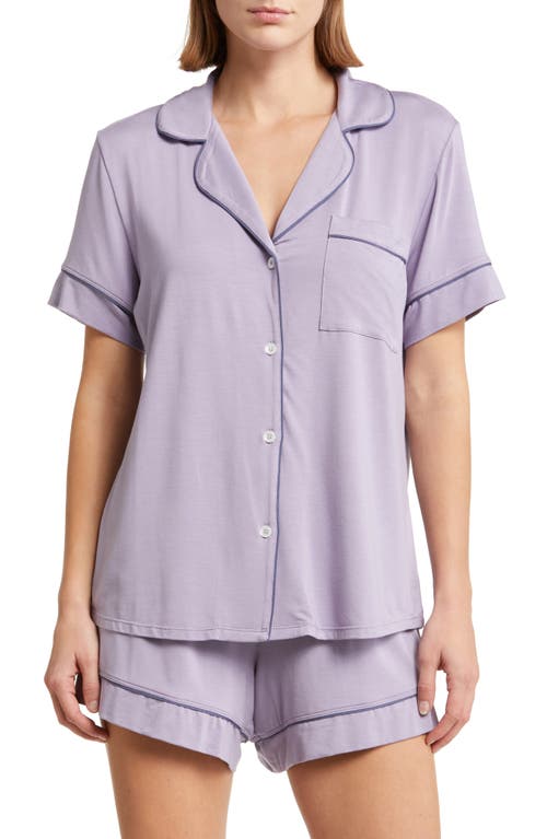 Eberjey Gisele Relaxed Jersey Knit Short Pajamas In Purple