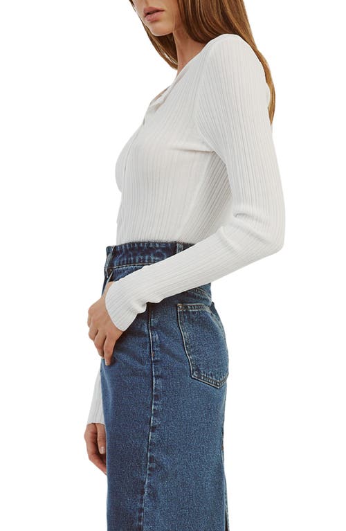 Bardot Bryson Long Sleeve Bodysuit In Ivory