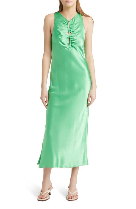 Beau Satin Puff Sleeve Dress by kate spade new york for $50