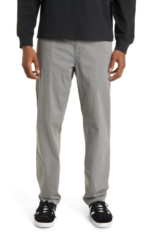 Relaxed Fit Elastic Waist Workwear Pants in Grey Steel