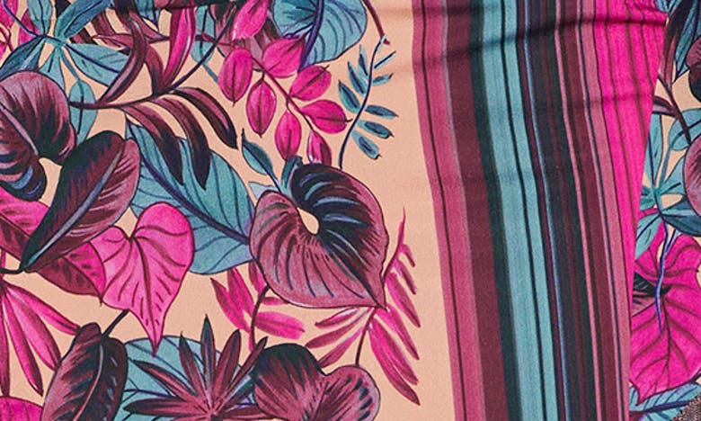Shop Vici Collection Basset Floral & Stripe Faux Wrap Satin Miniskirt In Pink