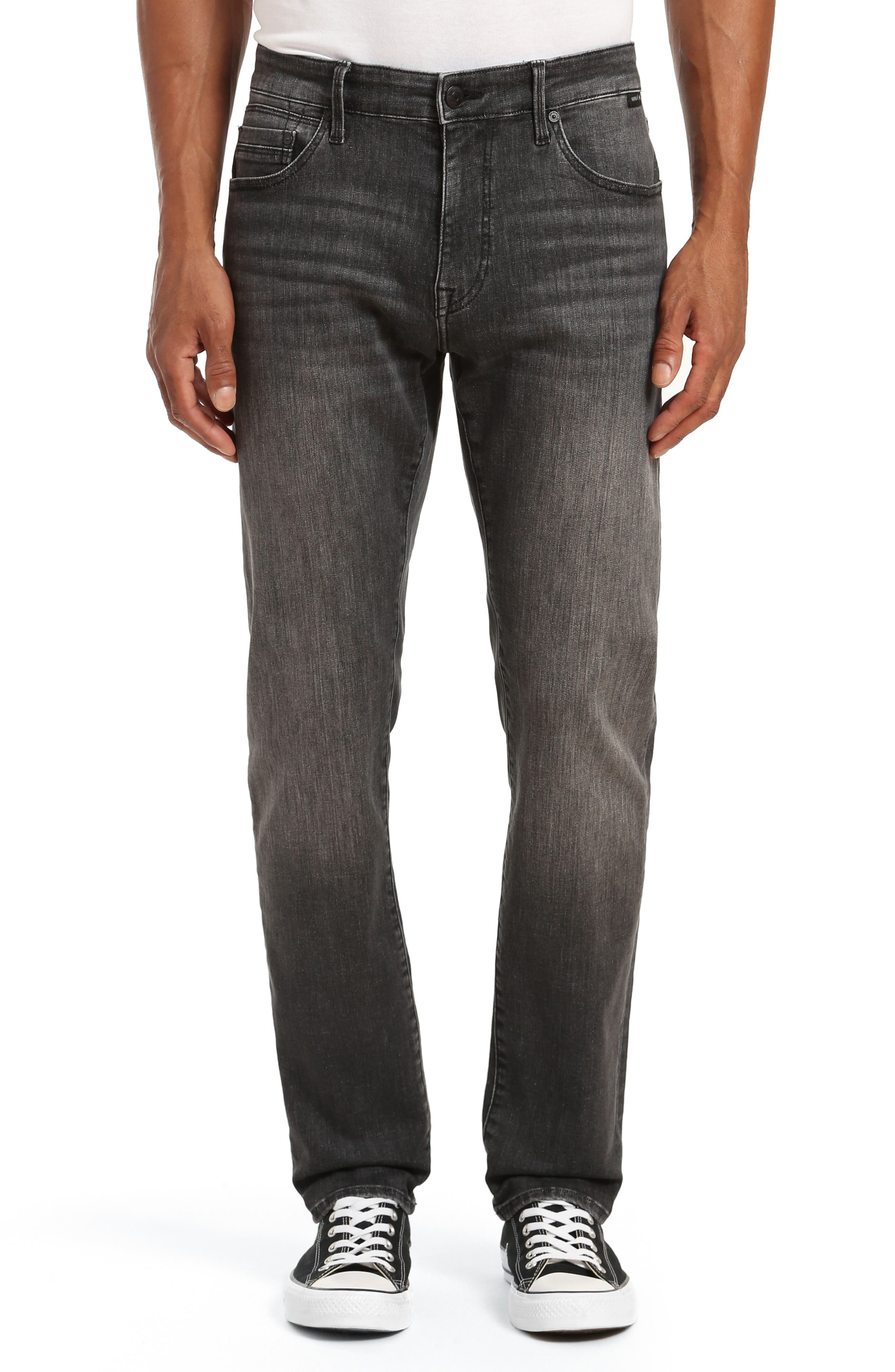 Mavi Jeans Zach Straight Leg Jeans in Mid Grey Organic Move