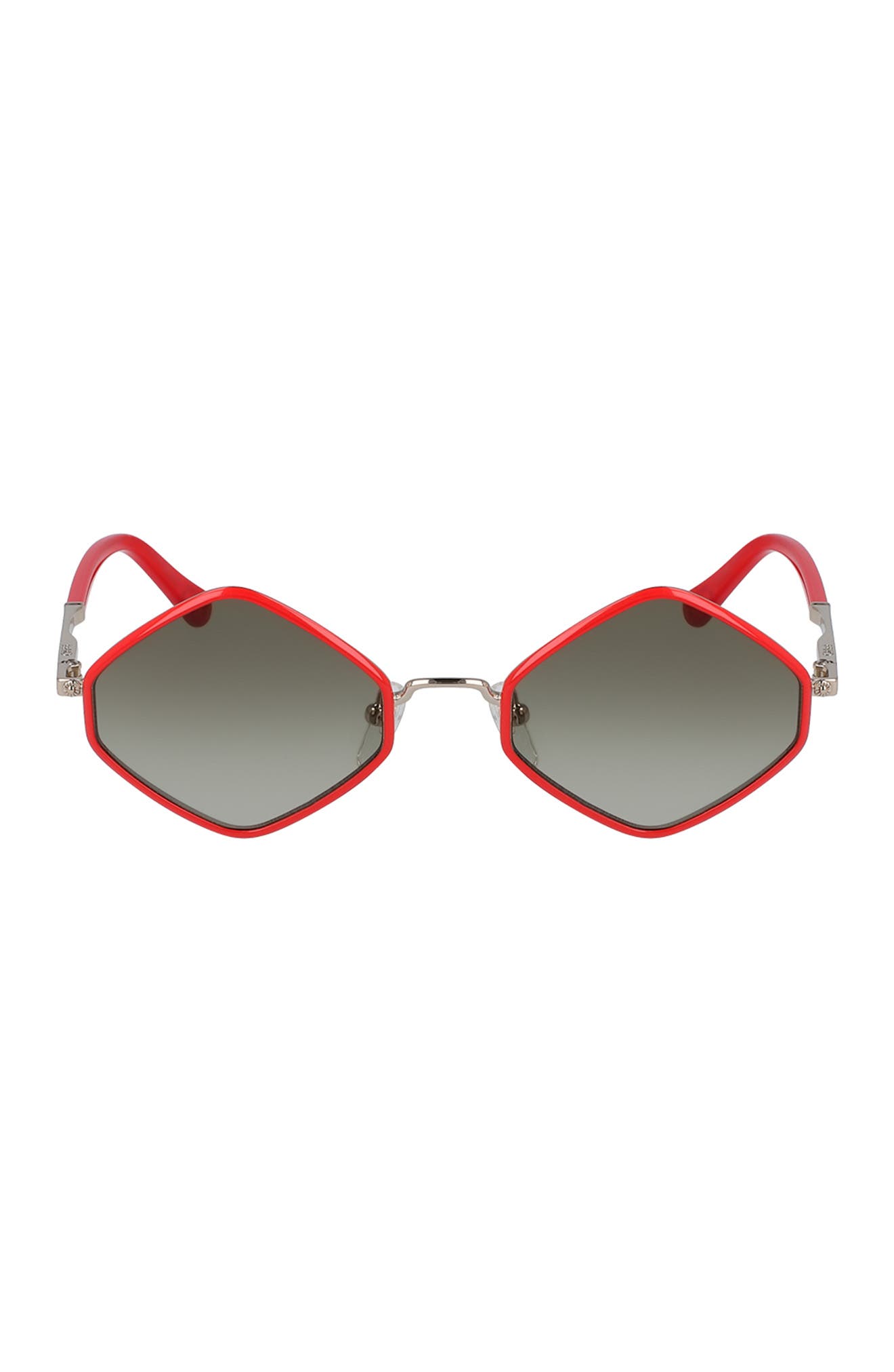 Chloé Kids' 47mm Rectangle Sunglasses In Gold/red