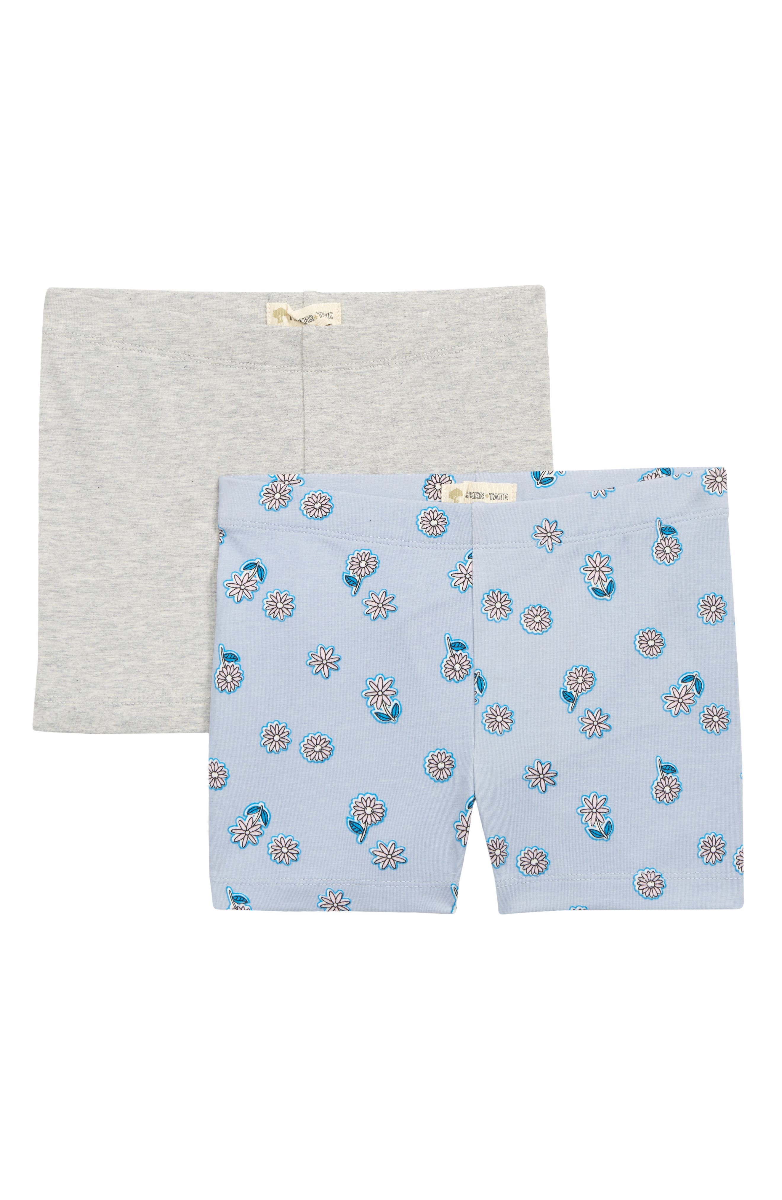 Tucker + Tate Kids' 2-Pack Bike Shorts in Blue Zen Flower Patch Pack
