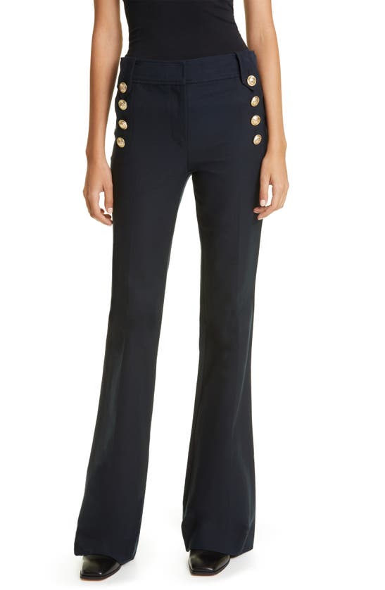 Derek Lam 10 Crosby Robertson Stretch Cotton Sailor Pants In Midnight