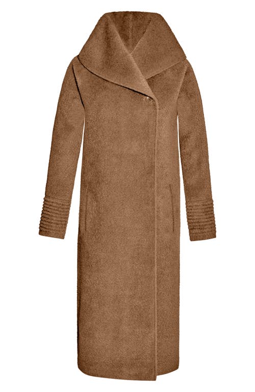 Sentaler Hooded Wool & Alpaca Blend Coat In Dark Camel