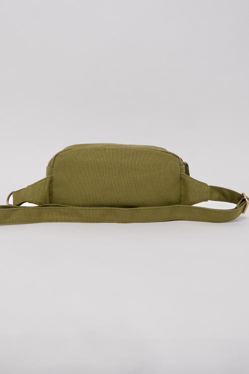 Terra Thread Organic Cotton Sling Belt Bag In Olive Green