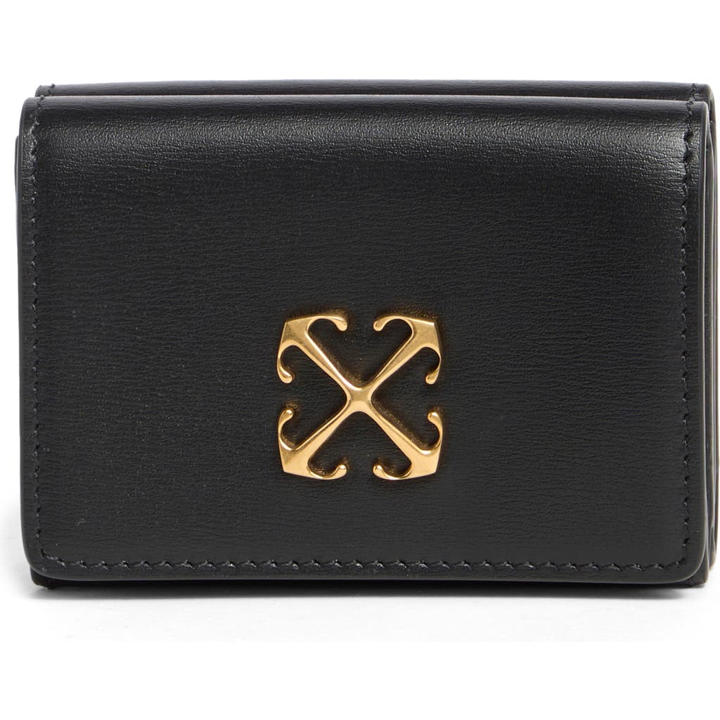Shop Off-white Jitney Mini Compact Trifold Wallet In Black
