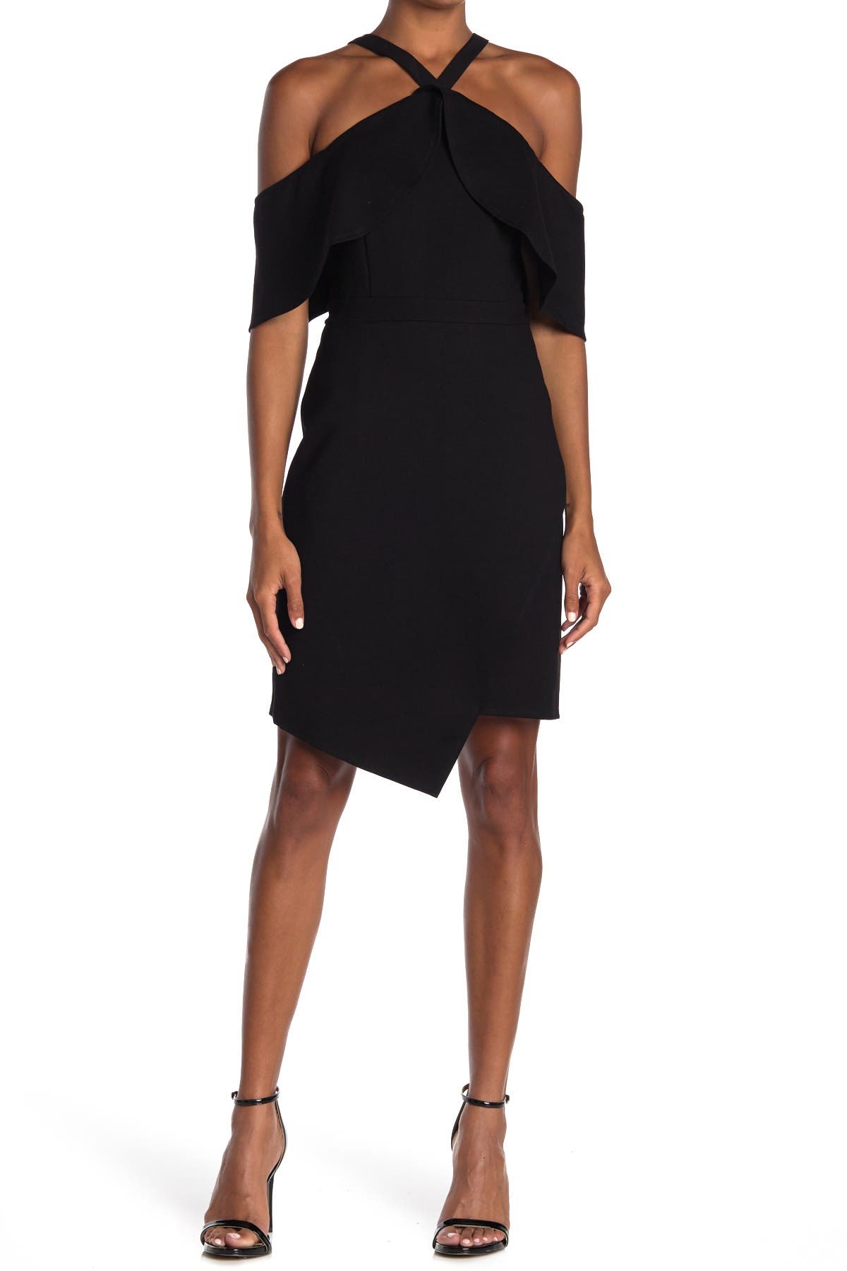 cold shoulder sheath dress
