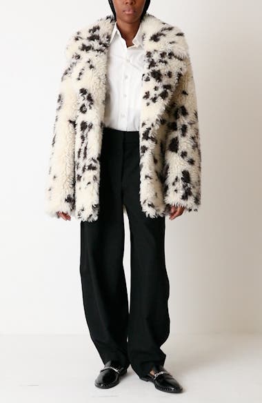 Stella McCartney Wool Blend Faux Fur Jacket