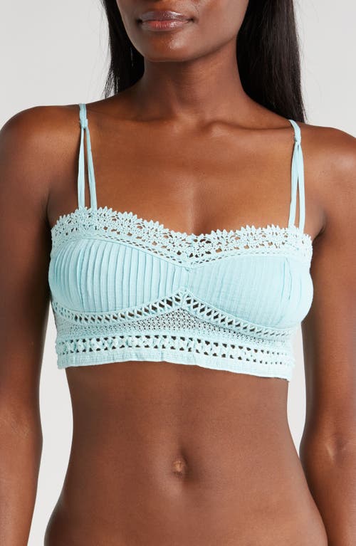 Free People Tallulah Smocked Back Lace Bralette In Blue