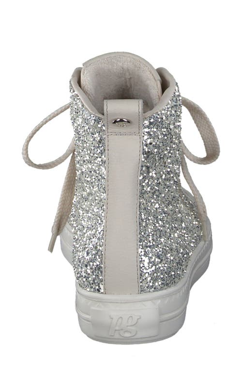 Paul Green Trend High Top Sneaker In Silver/pale Gold Biscuit