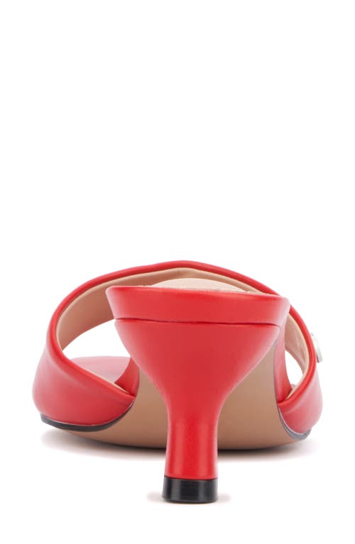 New York And Company Gaia Kitten Heel Sandal In Red
