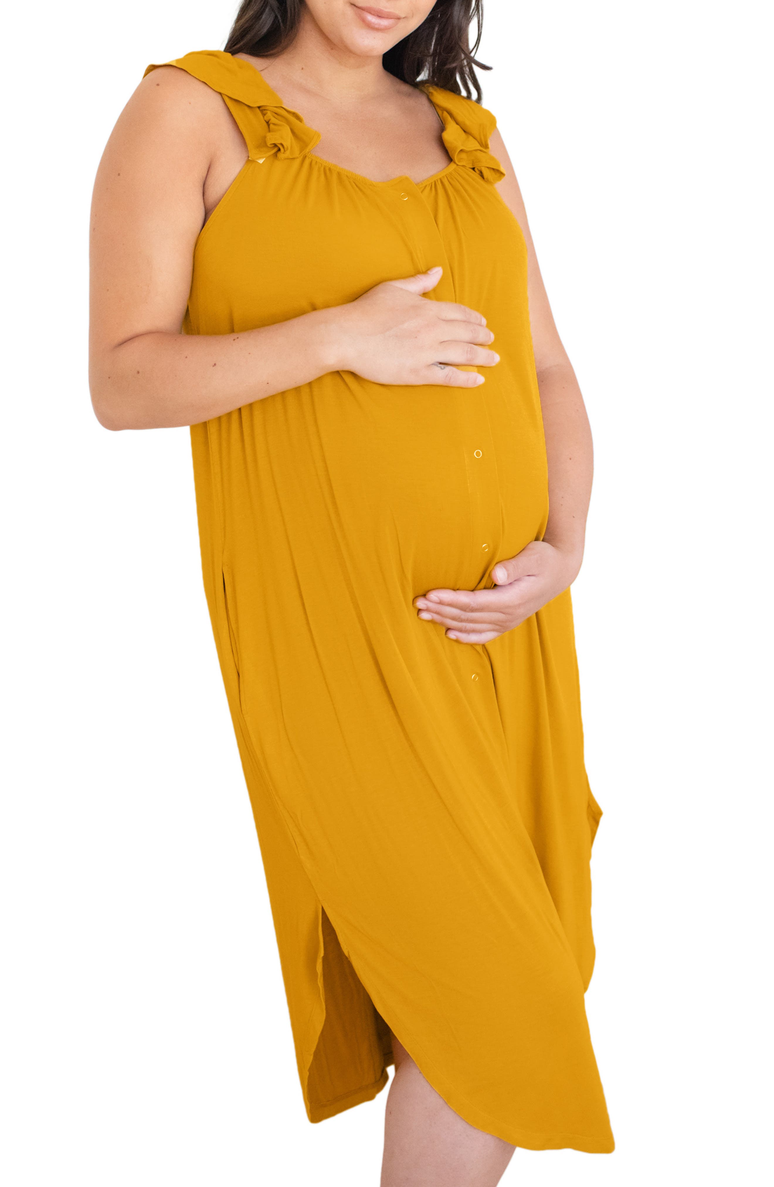 Long Yellow Maternity Dresses