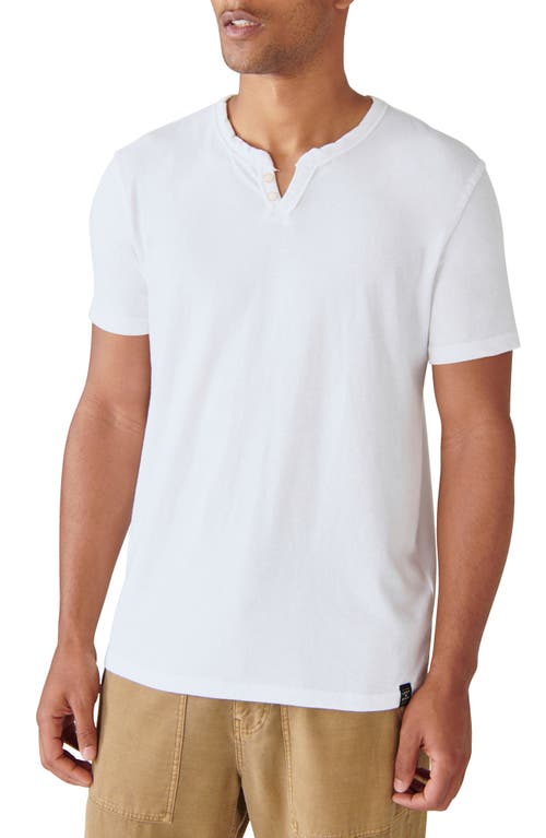 Lucky Brand Venice Button Neck Cotton Blend T-Shirt at Nordstrom,