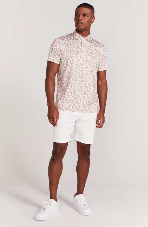 Shop Redvanly Beech Floral Performance Polo In Tangelo