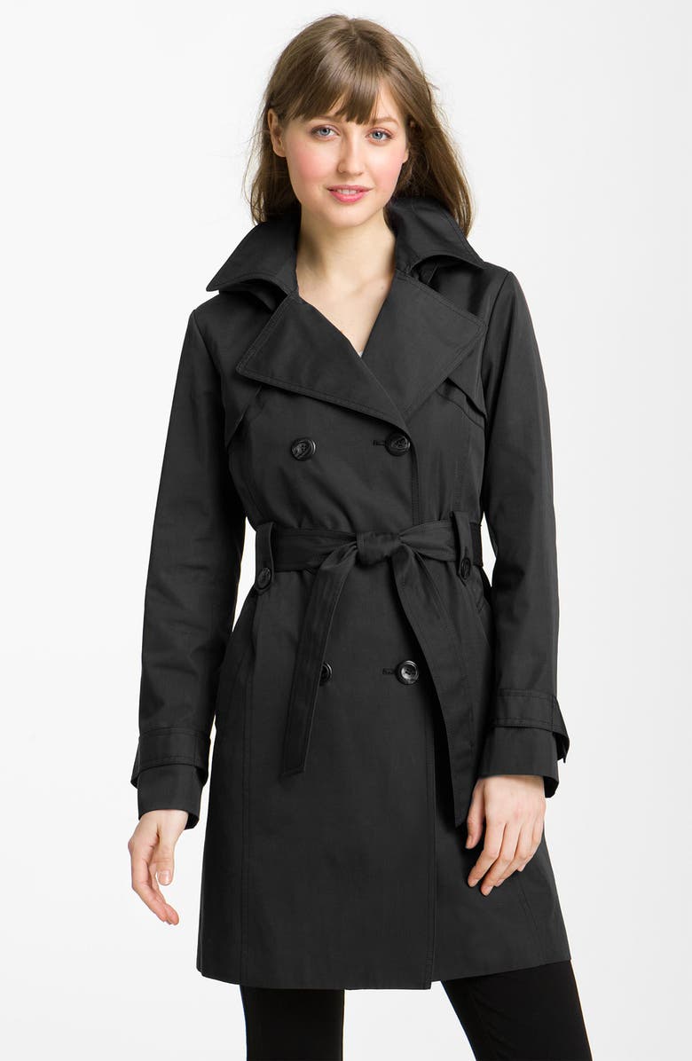 Ellen Tracy Double Breasted Trench with Detachable Hood (Nordstrom ...