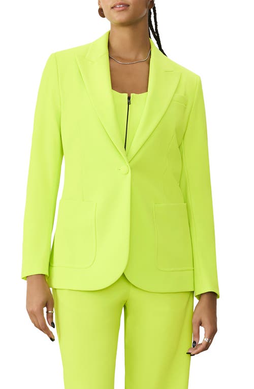 Luxe One-Button Blazer in Acid Lime