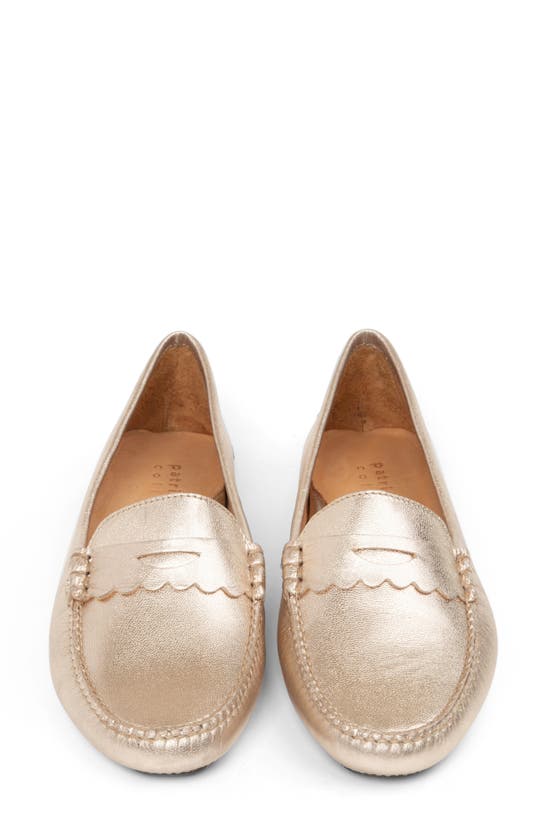 Shop Patricia Green Janet Scalloped Driving Loafer In Gold