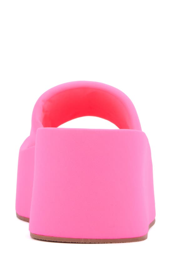 Olivia Miller Uproar Platform Slide Sandal In Neon Pink