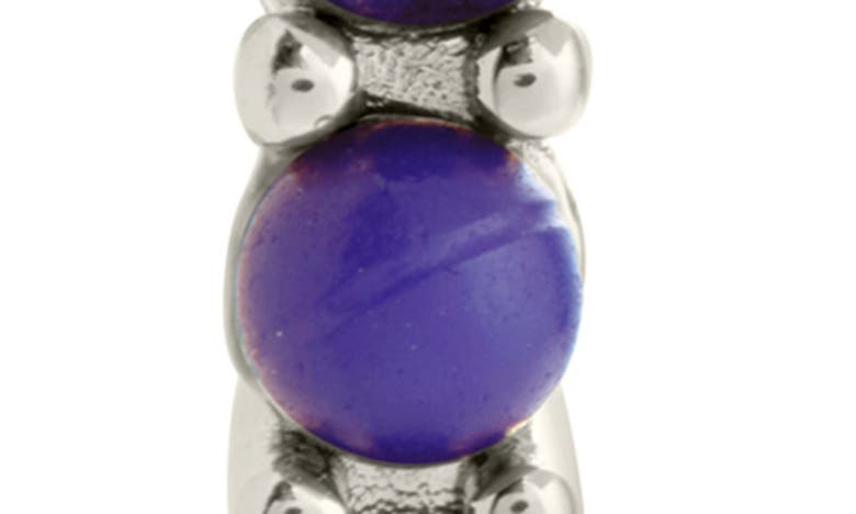 Sterling Forever Noella Beaded Hoop Earrings In Silver