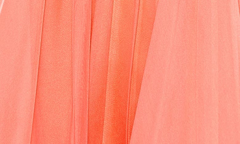 Shop Mac Duggal Plunge Neck Tiered High-low Cocktail Dress In Coral