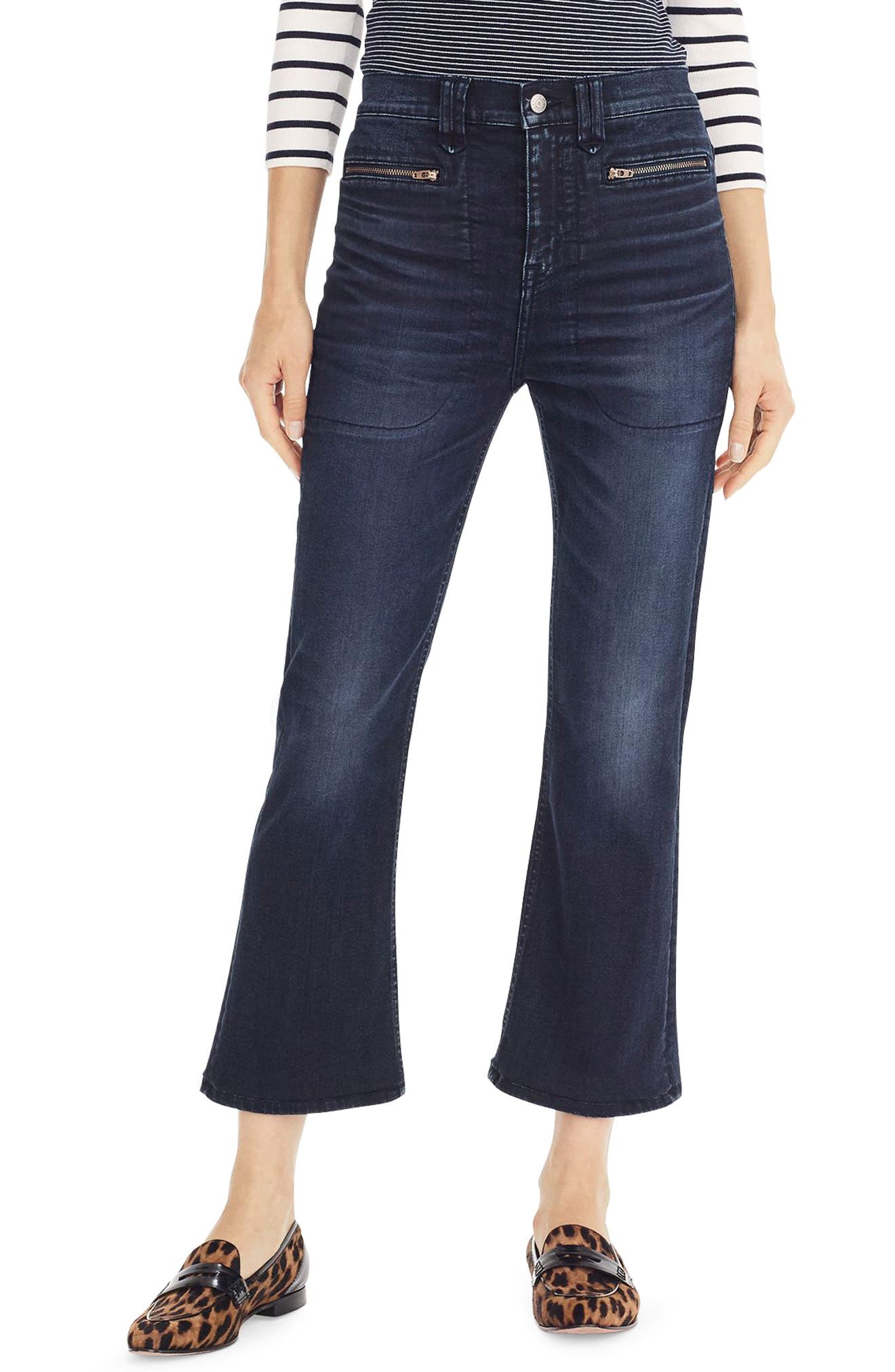 J.Crew Point Sur Zip Pocket Demi Bootcut Jeans (Midnight Wash) Nordstrom