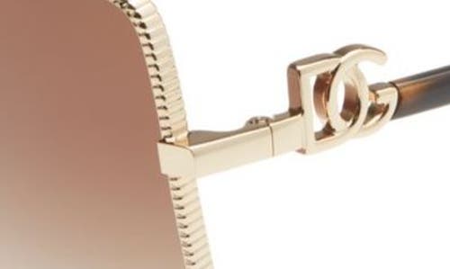 Shop Dolce & Gabbana Dolce&gabbana 60mm Square Sunglasses In Gold/gradient Brown