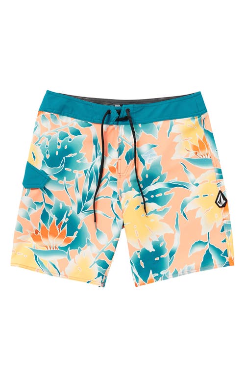 Volcom Leaf It Mod 19 Swim Trunks in Salmon 