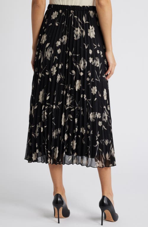 Shop Anne Klein Pleated Pull-on Skirt In Anne Black Multi