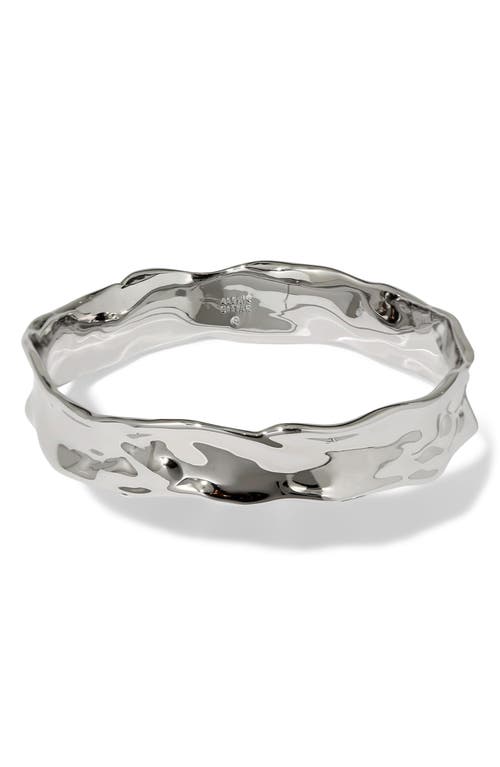 Shop Alexis Bittar Brut Textured Strap Bangle In Silver