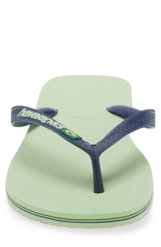 Shop Havaianas Brazil Logo Flip Flop In Citronella