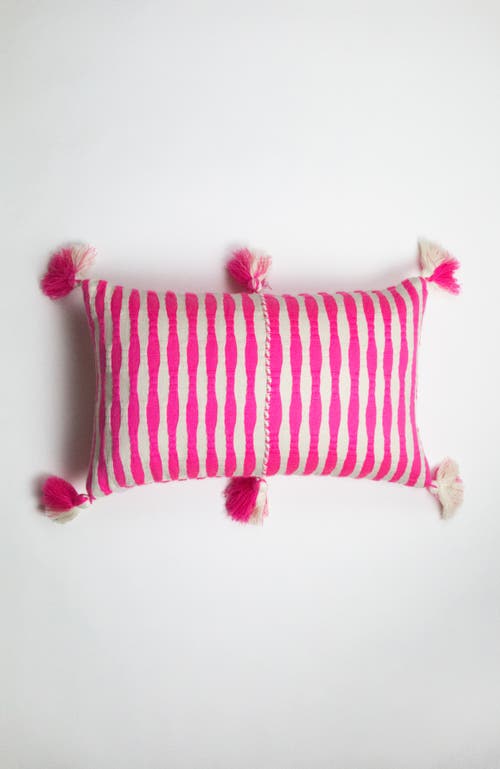 ARCHIVE NEW YORK ARCHIVE NEW YORK ANTIGUA NEON STRIPED HANDWOVEN COTTON THROW PILLOW