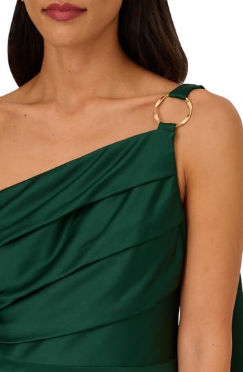 Adrianna Papell Pleat One Shoulder Crepe Cocktail Dress Nordstrom