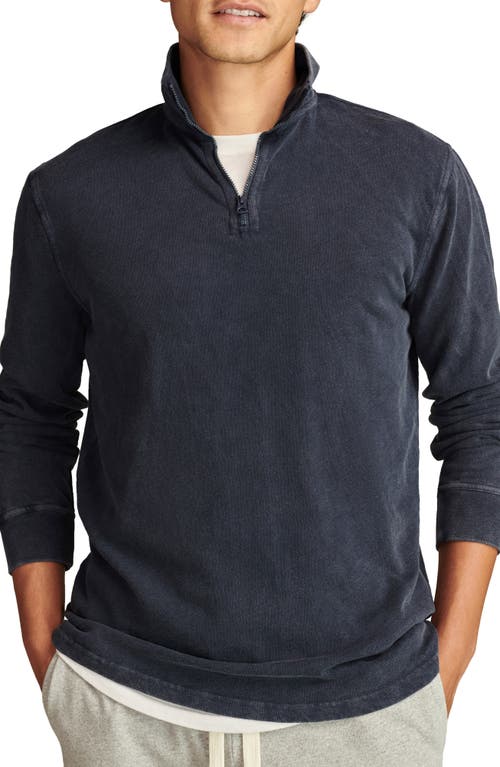 Shop Lucky Brand Weekend Slub Knit Half Zip Pullover In Black Iris