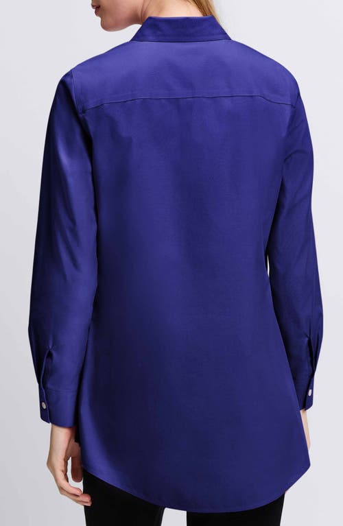 Shop Foxcroft Cici Non-iron Tunic Blouse In Majestic Blue