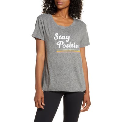 Good Hyouman Dakota Stay Positive Graphic Tee, Grey